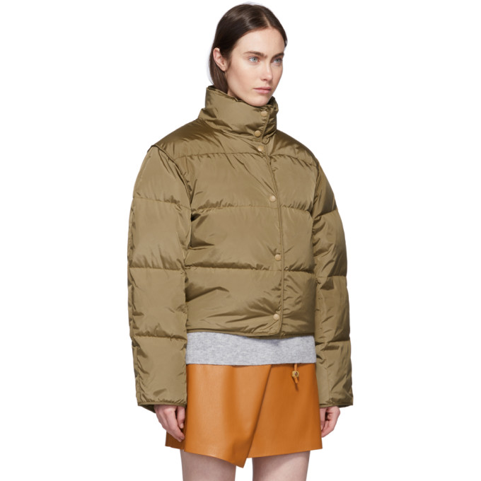 ACNE STUDIOS TAN DOWN SHORT JACKET