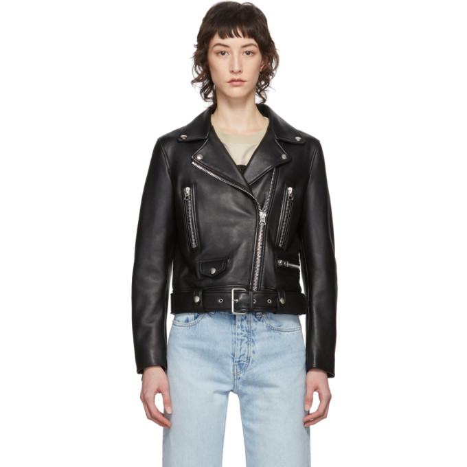Acne Studios Acne Studios Black Leather Cropped Jacket