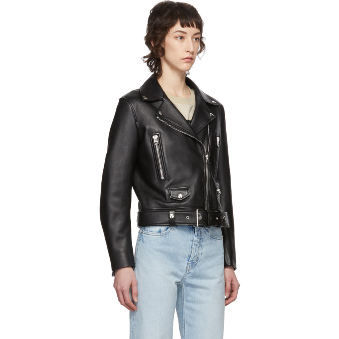 ACNE STUDIOS ACNE STUDIOS BLACK LEATHER CROPPED JACKET