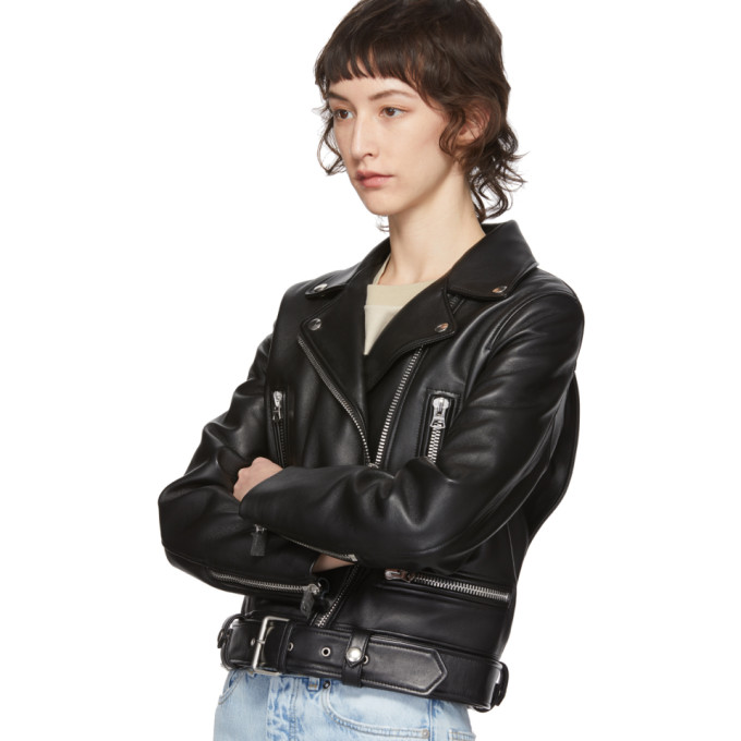 ACNE STUDIOS ACNE STUDIOS BLACK LEATHER CROPPED JACKET