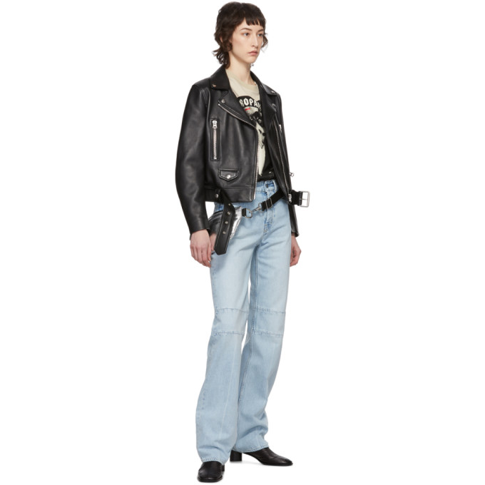 ACNE STUDIOS ACNE STUDIOS BLACK LEATHER CROPPED JACKET