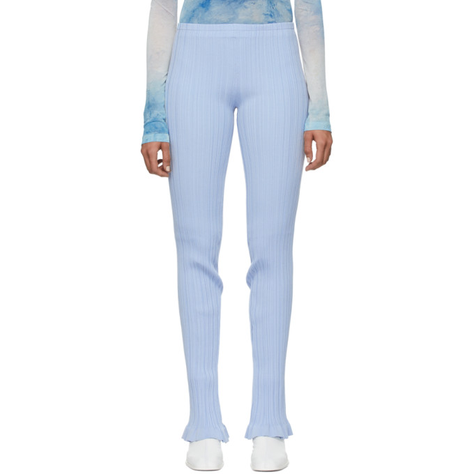 ACNE STUDIOS BLUE RIBBED LOUNGE PANTS