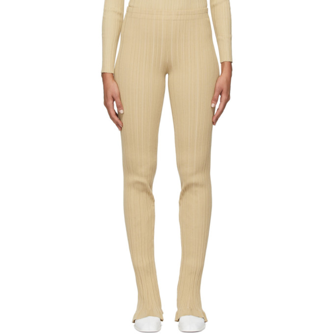 ACNE STUDIOS ACNE STUDIOS BEIGE RIBBED LOUNGE PANTS