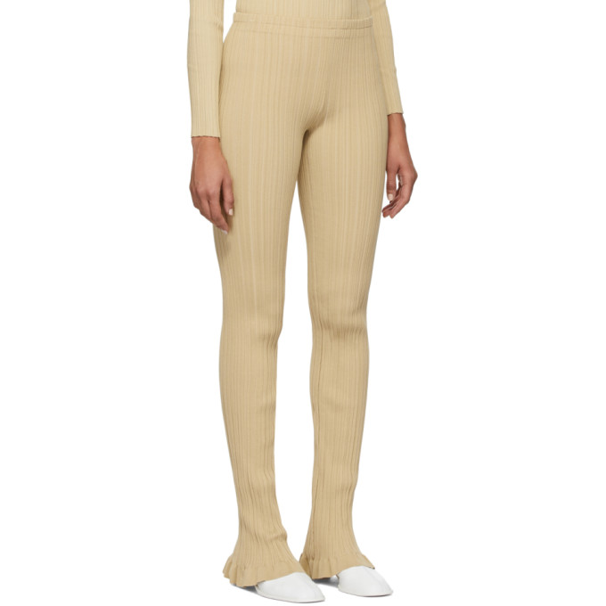 ACNE STUDIOS ACNE STUDIOS BEIGE RIBBED LOUNGE PANTS