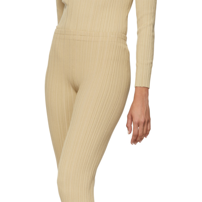 ACNE STUDIOS ACNE STUDIOS BEIGE RIBBED LOUNGE PANTS