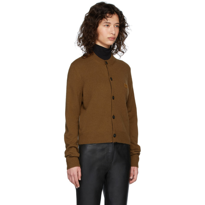 ACNE STUDIOS ACNE STUDIOS BROWN PATCH CREWNECK CARDIGAN