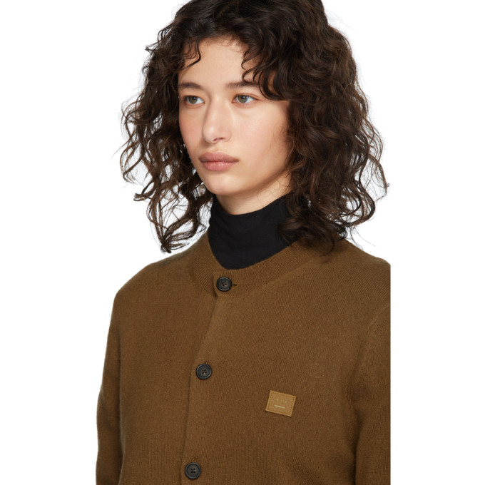 ACNE STUDIOS ACNE STUDIOS BROWN PATCH CREWNECK CARDIGAN
