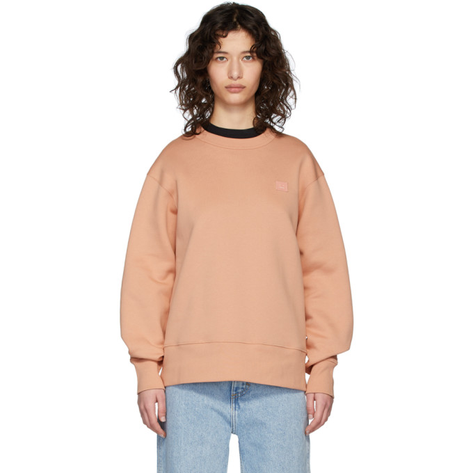 Acne Studios Pink Fairview Patch Sweatshirt In Pale Pink