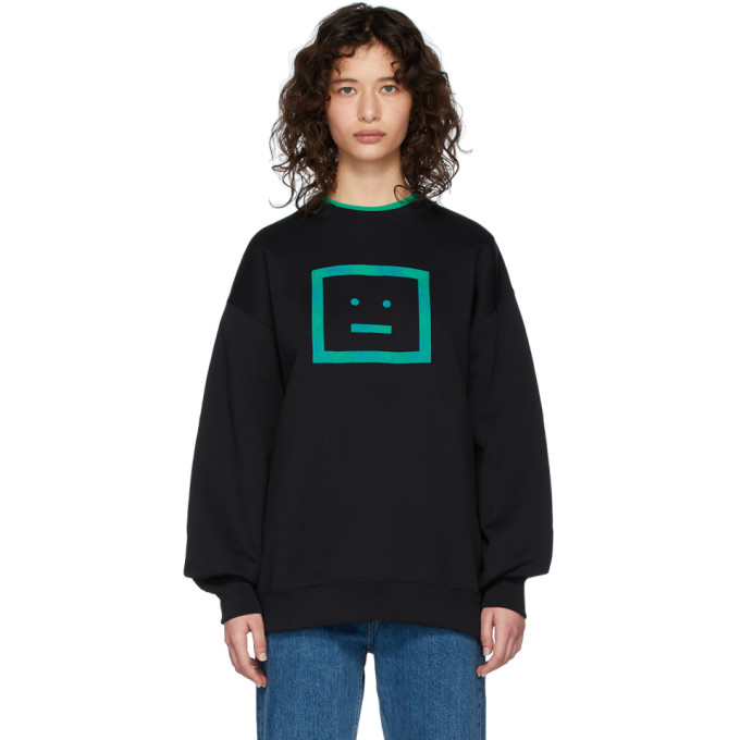 ACNE STUDIOS ACNE STUDIOS BLACK CHECK MOTIF SWEATSHIRT