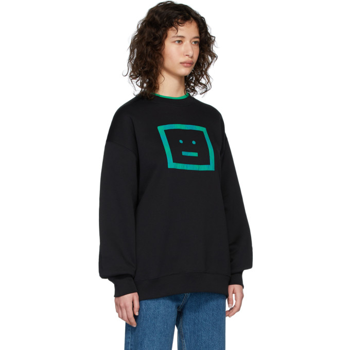 ACNE STUDIOS ACNE STUDIOS BLACK CHECK MOTIF SWEATSHIRT