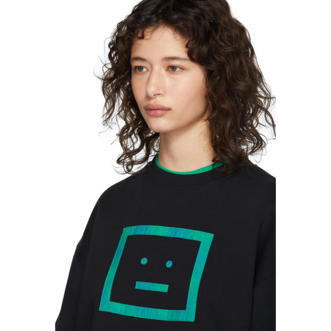 ACNE STUDIOS ACNE STUDIOS BLACK CHECK MOTIF SWEATSHIRT