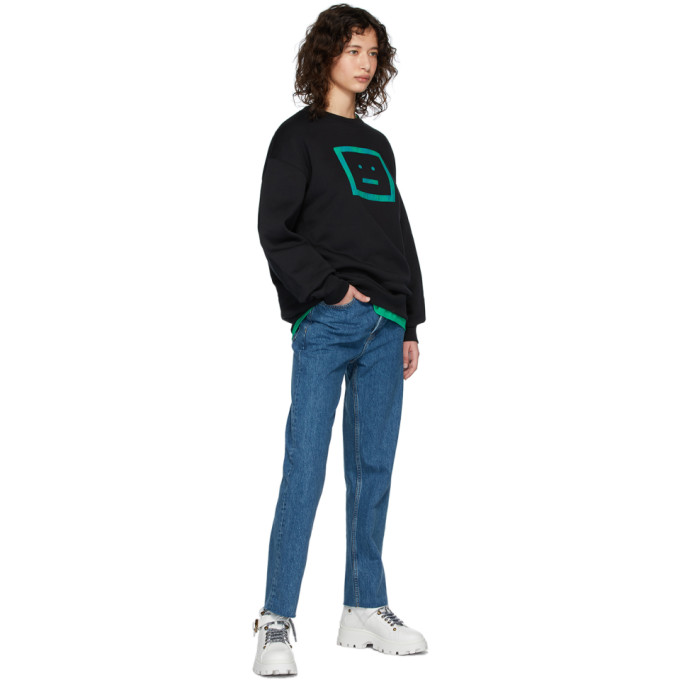 ACNE STUDIOS ACNE STUDIOS BLACK CHECK MOTIF SWEATSHIRT
