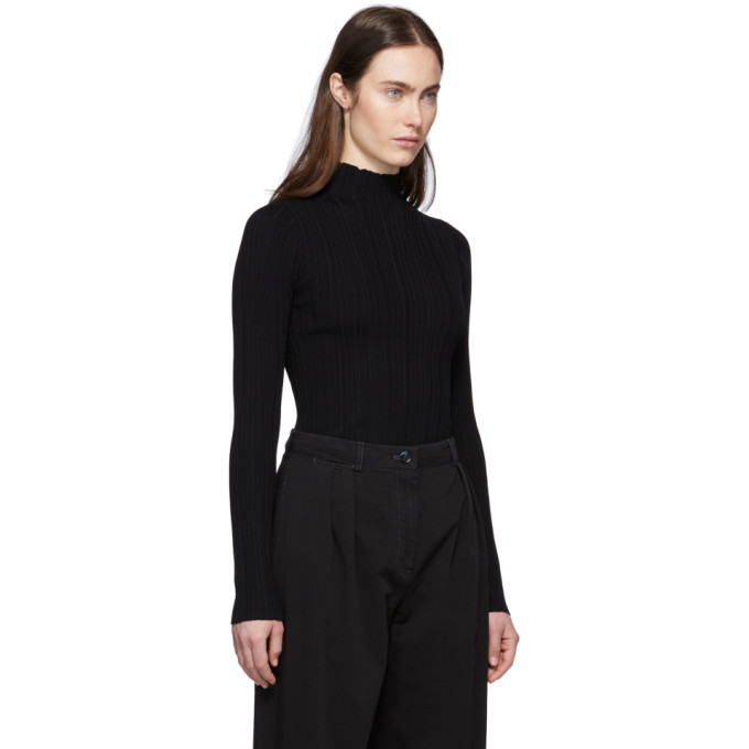 ACNE STUDIOS ACNE STUDIOS BLACK RIBBED TURTLENECK