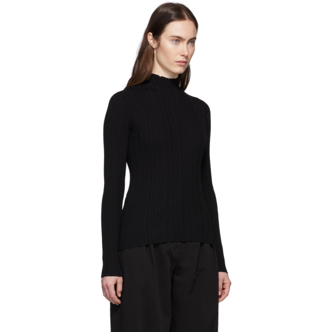 ACNE STUDIOS ACNE STUDIOS BLACK RIBBED TURTLENECK