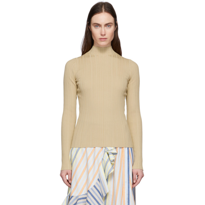 ACNE STUDIOS ACNE STUDIOS BEIGE RIBBED TURTLENECK