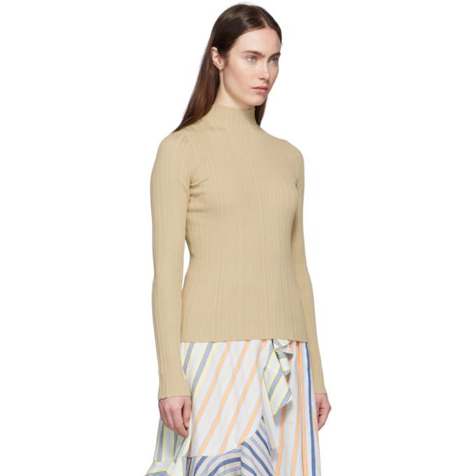ACNE STUDIOS ACNE STUDIOS BEIGE RIBBED TURTLENECK