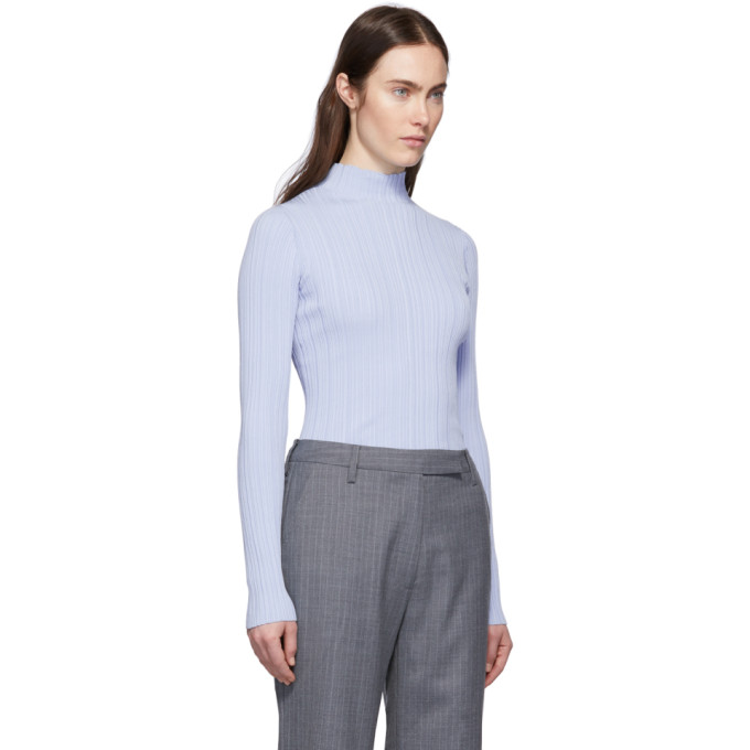 ACNE STUDIOS ACNE STUDIOS BLUE RIBBED TURTLENECK