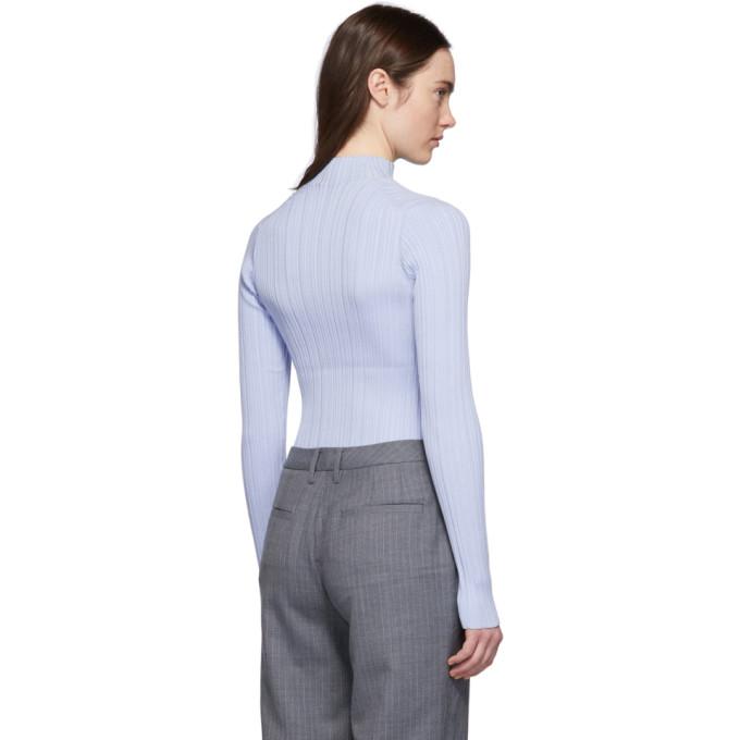 ACNE STUDIOS ACNE STUDIOS BLUE RIBBED TURTLENECK