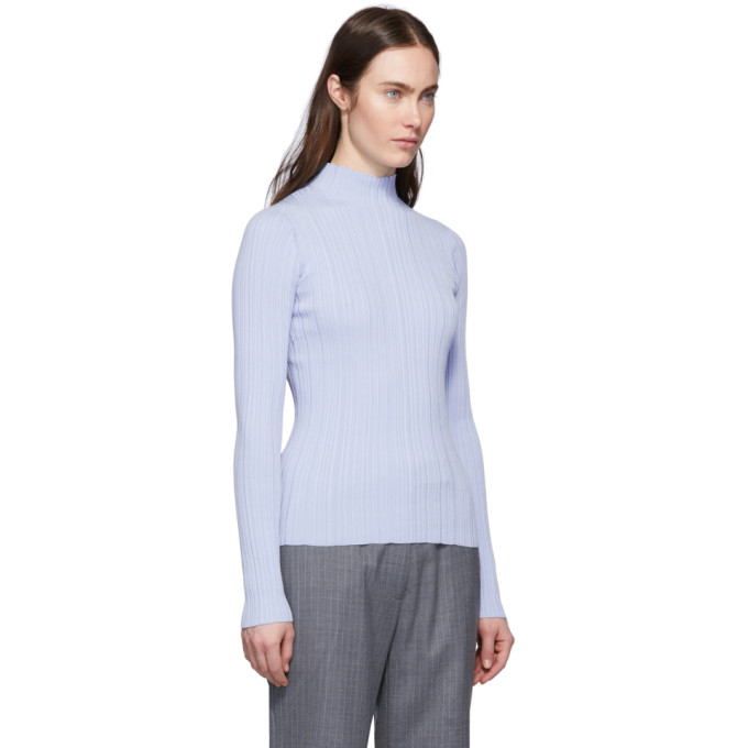 ACNE STUDIOS ACNE STUDIOS BLUE RIBBED TURTLENECK