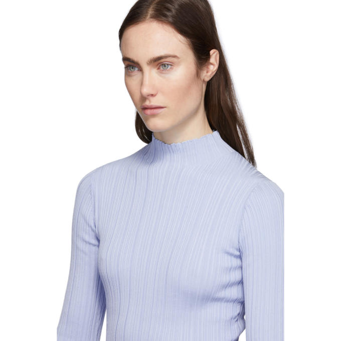ACNE STUDIOS ACNE STUDIOS BLUE RIBBED TURTLENECK