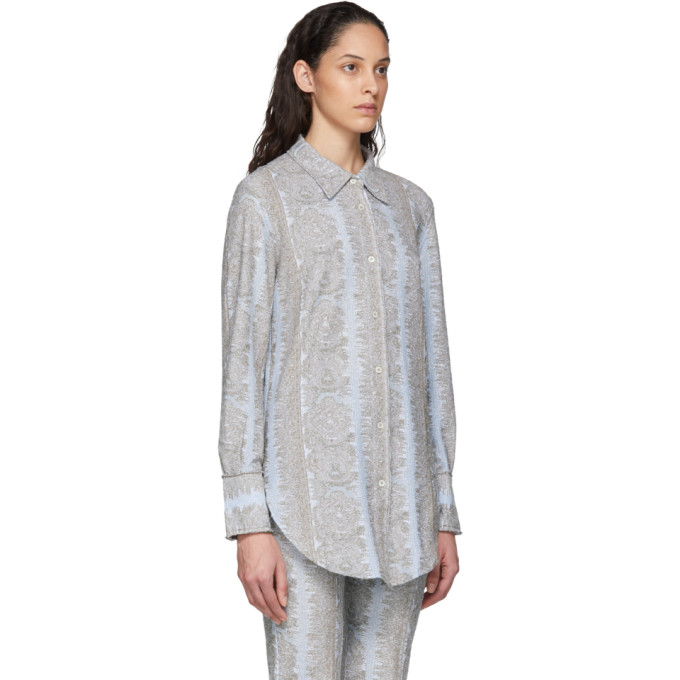 ACNE STUDIOS ACNE STUDIOS BLUE JACQUARD JERSEY SHIRT