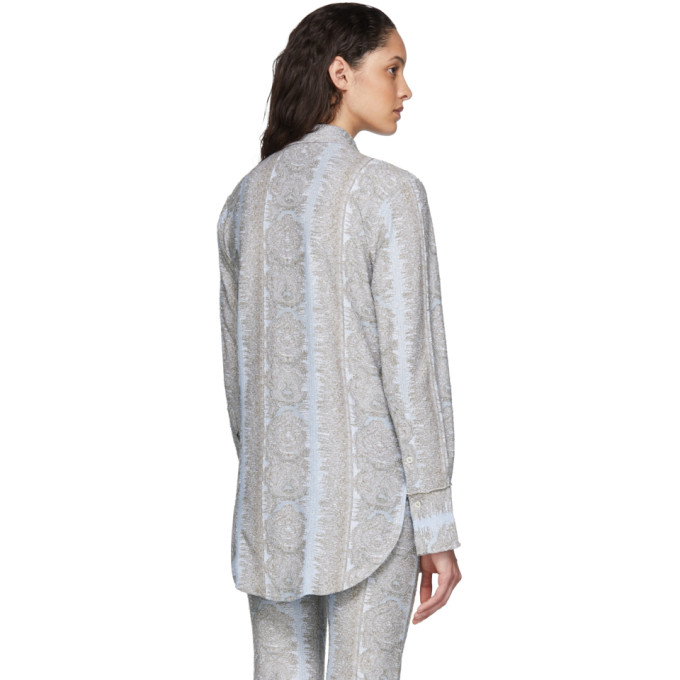 ACNE STUDIOS ACNE STUDIOS BLUE JACQUARD JERSEY SHIRT