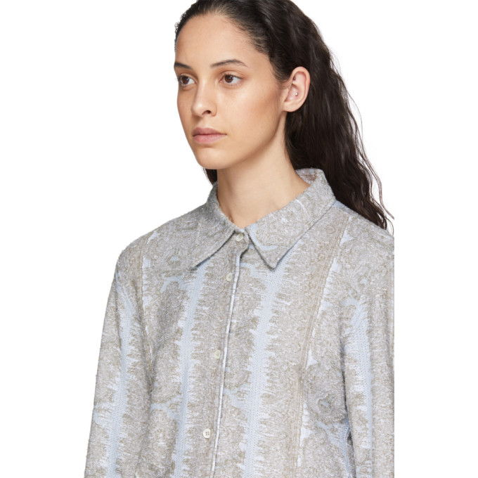 ACNE STUDIOS ACNE STUDIOS BLUE JACQUARD JERSEY SHIRT