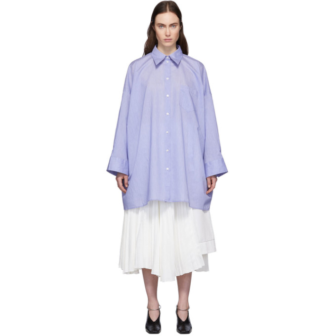 ACNE STUDIOS ACNE STUDIOS BLUE OVERSIZED SHIRT DRESS