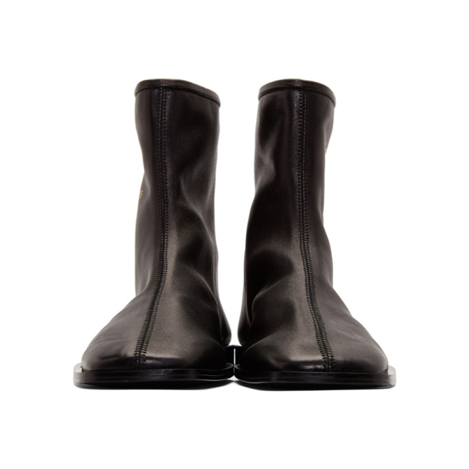 ACNE STUDIOS ACNE STUDIOS BLACK BRANDED ANKLE BOOTS