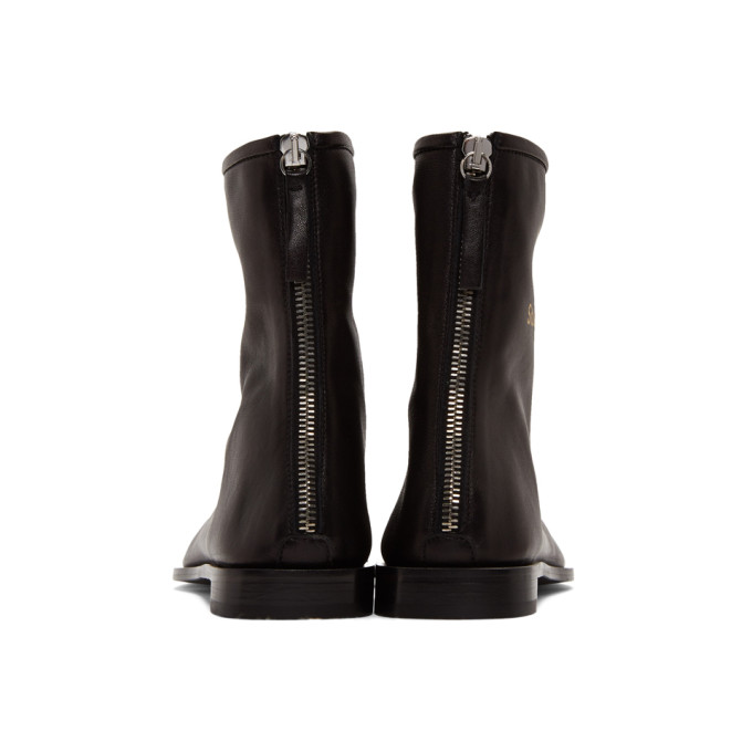 ACNE STUDIOS ACNE STUDIOS BLACK BRANDED ANKLE BOOTS