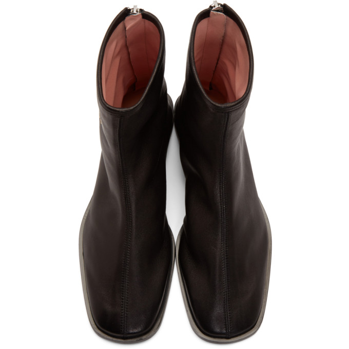 ACNE STUDIOS ACNE STUDIOS BLACK BRANDED ANKLE BOOTS