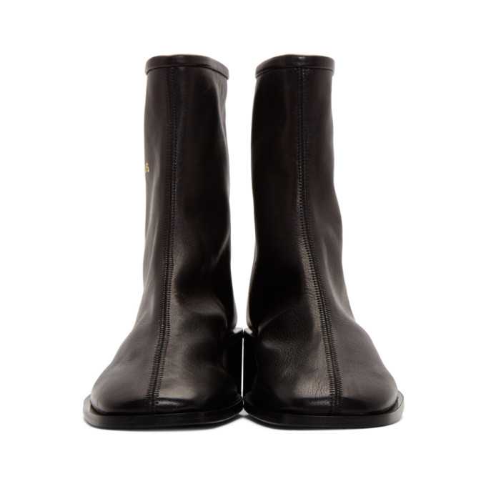 ACNE STUDIOS ACNE STUDIOS BLACK BRANDED HEELED BOOTS