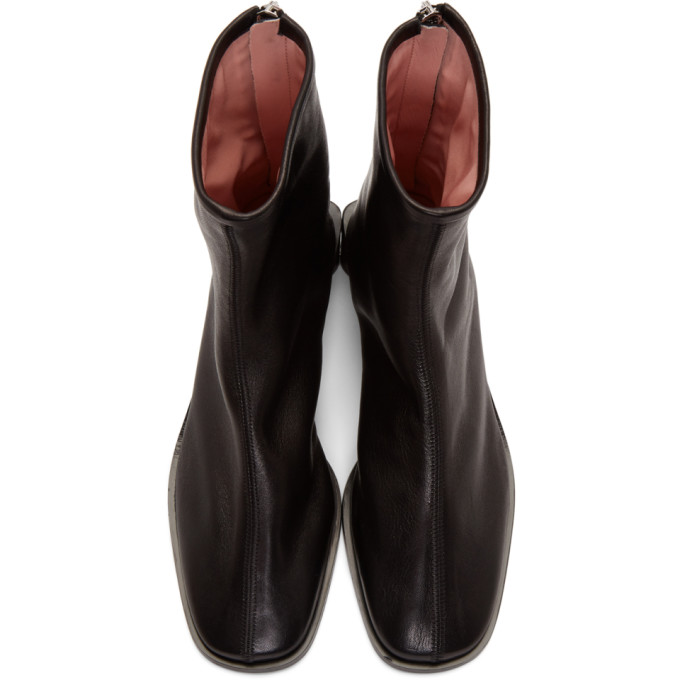 ACNE STUDIOS ACNE STUDIOS BLACK BRANDED HEELED BOOTS