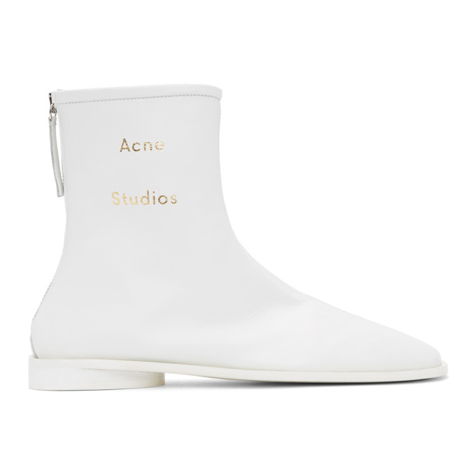 white acne boots