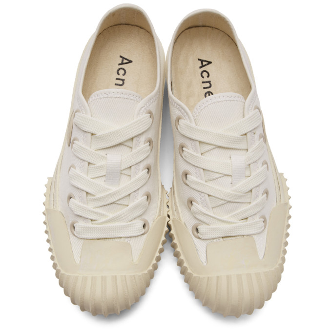 ACNE STUDIOS ACNE STUDIOS WHITE CANVAS LOGO PATCH SNEAKERS