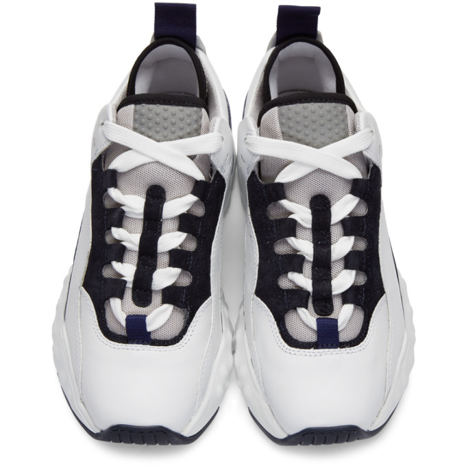 ACNE STUDIOS ACNE STUDIOS WHITE AND NAVY MANHATTAN SNEAKERS