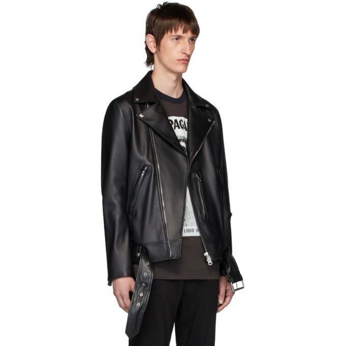 ACNE STUDIOS BLACK LEATHER NATE CLEAN JACKET