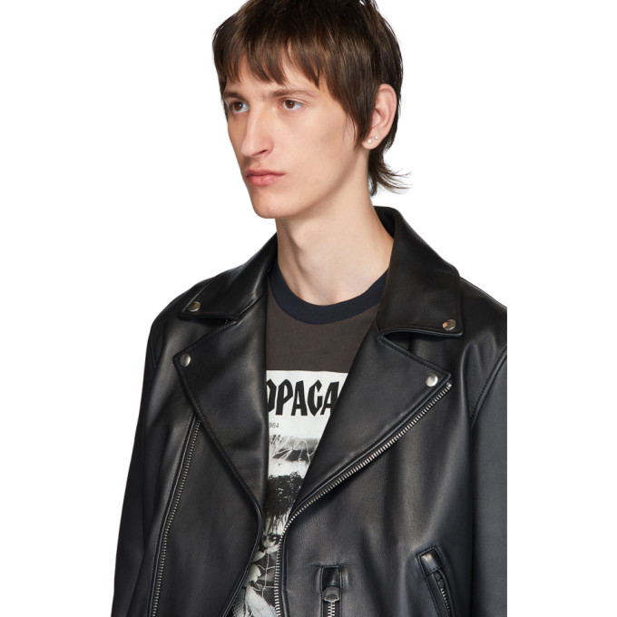 ACNE STUDIOS BLACK LEATHER NATE CLEAN JACKET