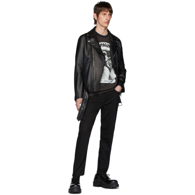 ACNE STUDIOS BLACK LEATHER NATE CLEAN JACKET