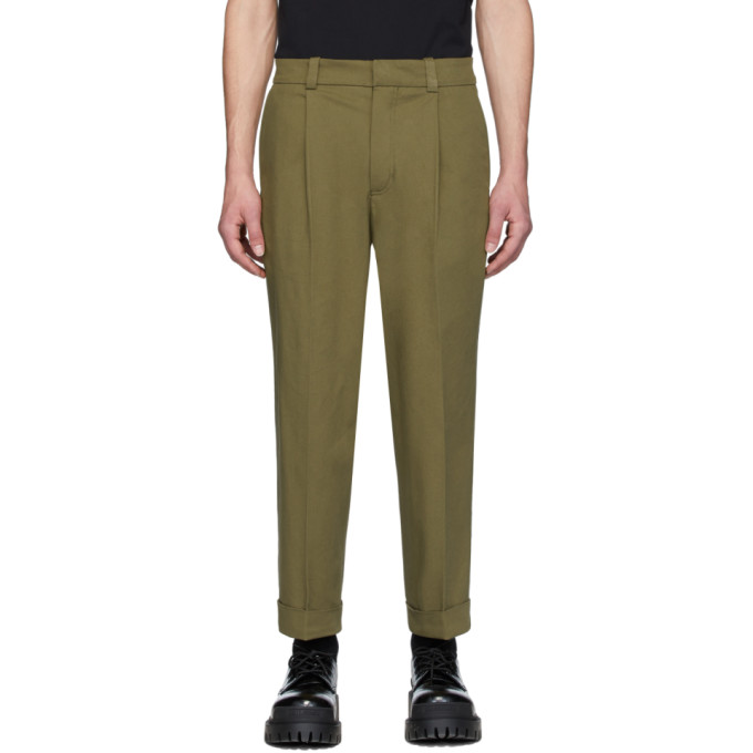 ACNE STUDIOS ACNE STUDIOS GREEN CROPPED TAPERED FIT TROUSERS