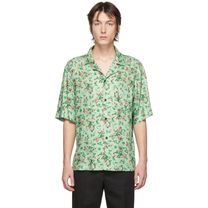 ACNE STUDIOS ACNE STUDIOS GREEN FLOWER PRINT SHIRT