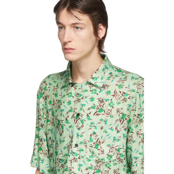ACNE STUDIOS ACNE STUDIOS GREEN FLOWER PRINT SHIRT