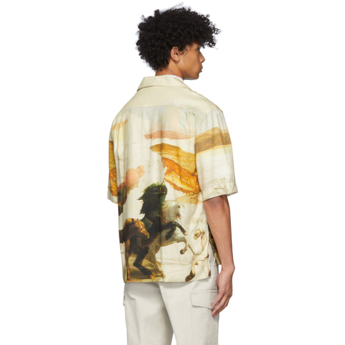 ACNE STUDIOS ACNE STUDIOS OFF-WHITE HORSE PRINT SHORT SLEEVE SHIRT