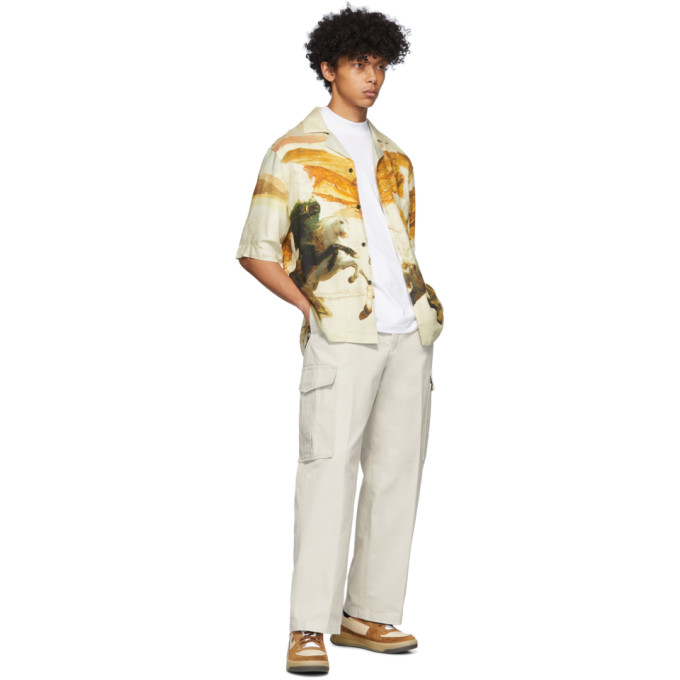 ACNE STUDIOS ACNE STUDIOS OFF-WHITE HORSE PRINT SHORT SLEEVE SHIRT