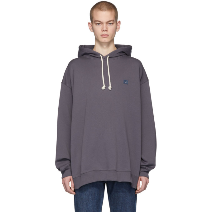 ACNE STUDIOS ACNE STUDIOS GREY OVERSIZED PATCH HOODIE