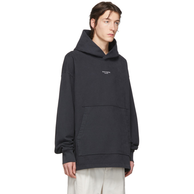 ACNE STUDIOS ACNE STUDIOS BLACK REVERSE LOGO HOODIE