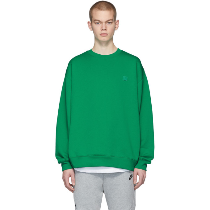 ACNE STUDIOS ACNE STUDIOS GREEN OVERSIZED PATCH SWEATSHIRT