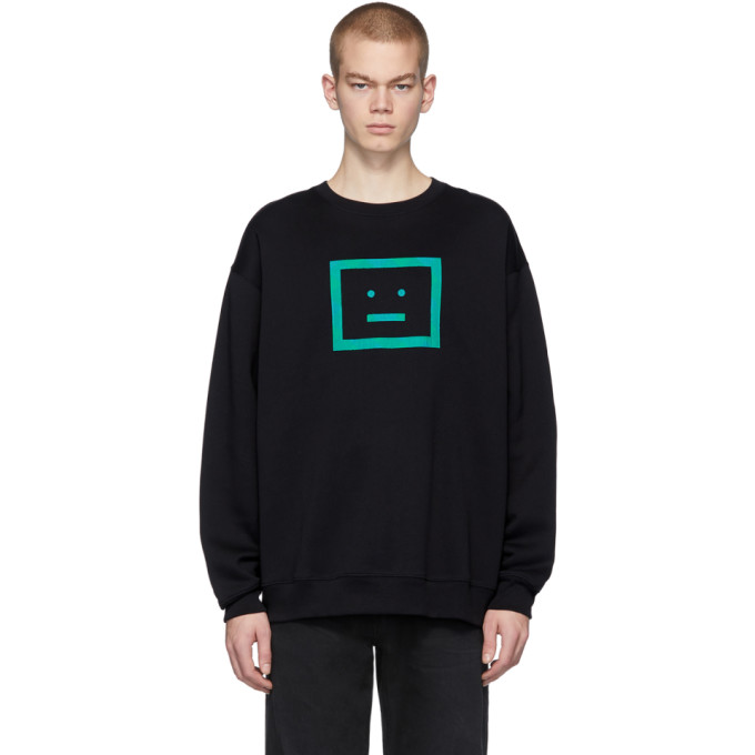 ACNE STUDIOS ACNE STUDIOS BLACK CHECK MOTIF SWEATSHIRT