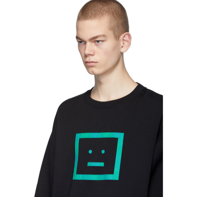 ACNE STUDIOS ACNE STUDIOS BLACK CHECK MOTIF SWEATSHIRT