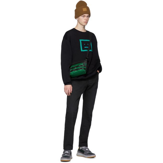 ACNE STUDIOS ACNE STUDIOS BLACK CHECK MOTIF SWEATSHIRT